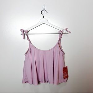 Kortni Jeane NWT Ribbed Ruffle Pink Tank Swim Top